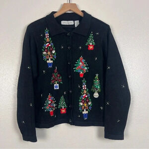 Victoria Jones Bejeweled Christmas Tree Cardigan